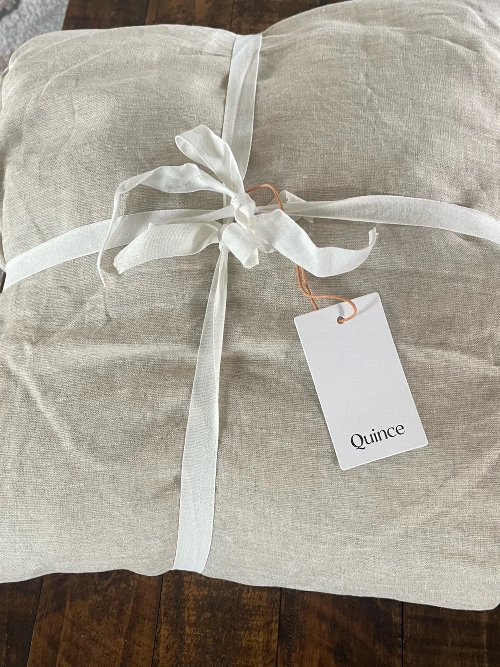 NWT Quince European Linen Room Darkening Curtain - Single Panel, 96 X 96-Flax